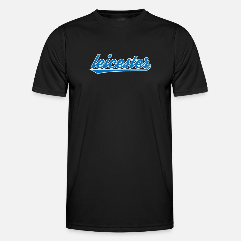 Leicester Blue Script Design - Men's Functional T-Shirt - black