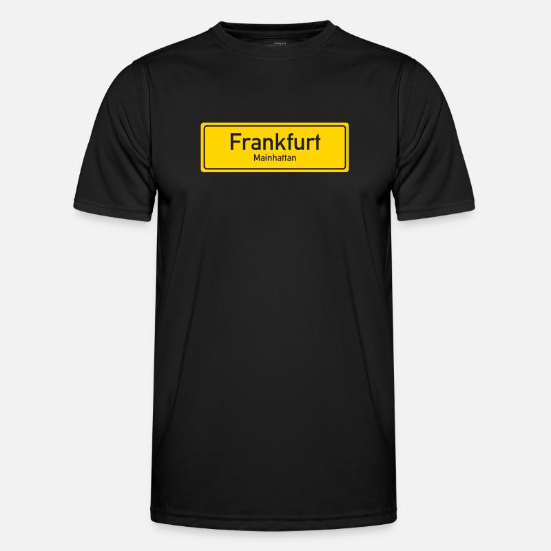 Frankfurt place name sign Germany - Men's Functional T-Shirt - black