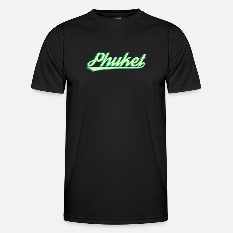 Phuket Retro Küstenscript Männer Funktions-T-Shirt