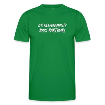 0% Verantwortung 100% Partygirl - Männer Funktions-T-Shirt - Kelly Green - Vorne - AI Model Male 178 dark (178cm)