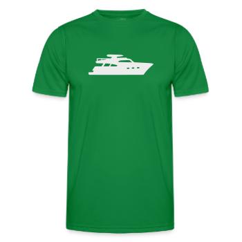 Yacht Silhouette Motorboat - Men's Functional T-Shirt - kelly green - Front - AI Model Male 178 dark (178cm)