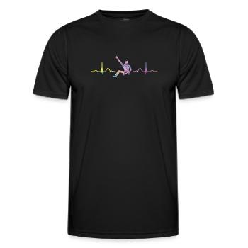 Boulderer Herzschlag Boulder Bouldern - Männer Funktions-T-Shirt - Schwarz - Vorne - AI Model Male 178 dark (178cm)