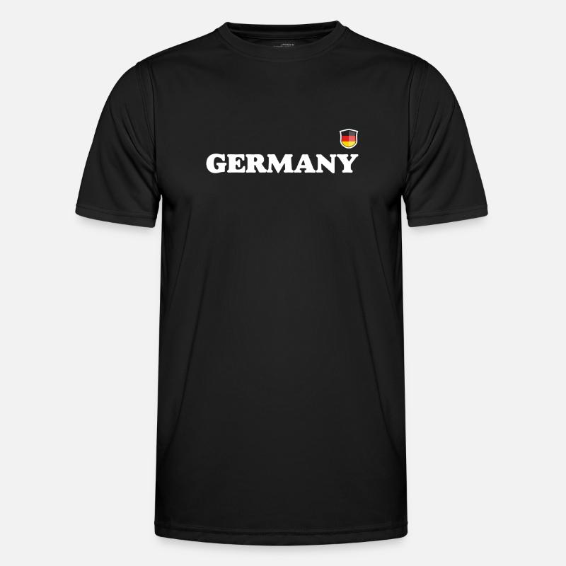 Germany Crest Typography Tee - Men's Functional T-Shirt - black