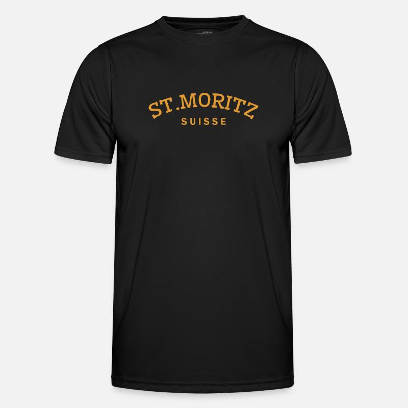 St. Moritz - Suisse - Schweiz - Swiss - Männer Funktions-T-Shirt - Schwarz