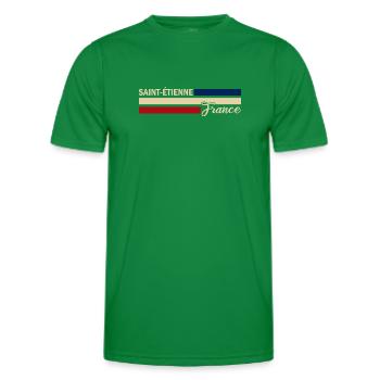 France - Saint-Etienne - France - Flag - Men's Functional T-Shirt - kelly green - Front - AI Model Male 178 dark (178cm)
