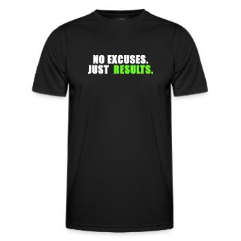 Aucune excuse. Juste des résultats. - T-shirt sport Homme - noir - Devant - AI Model Male 178 dark (178cm)