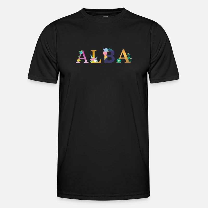 ALBA name decorated with flowers Men's Functional T-Shirt