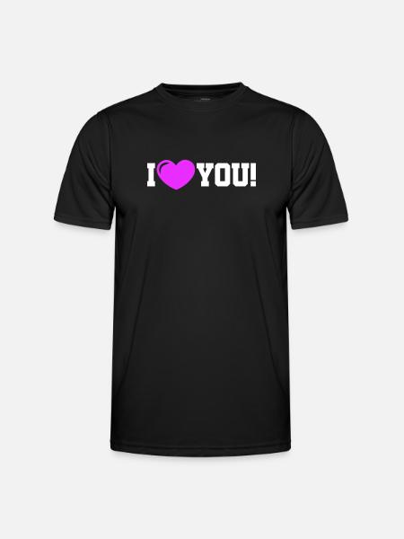 I love you - Ich Liebe Dich - Men's Functional T-Shirt - black