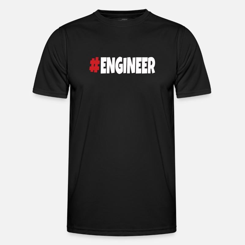 #engineer red&white - Men's Functional T-Shirt - black