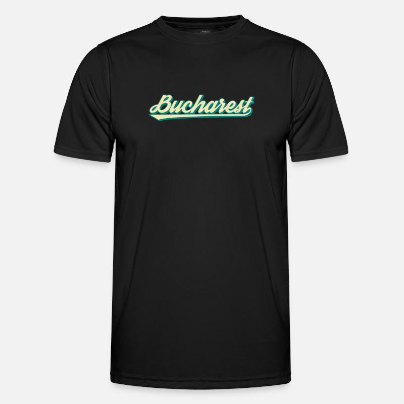 Bucarest Retro Script T-shirt sport Homme