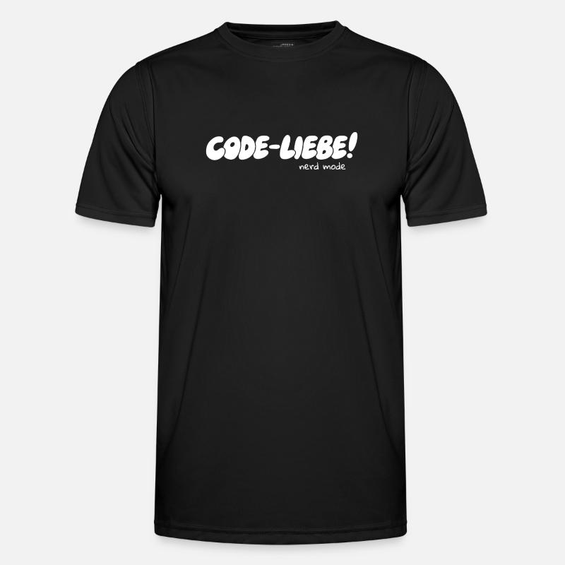 Code-Liebe – Mode Nerd Activé - T-shirt sport Homme - noir
