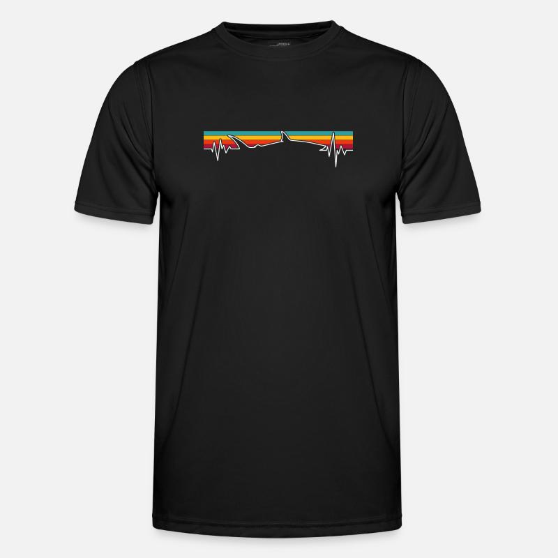 Retro Sunset Wolf Pulse - Men's Functional T-Shirt - black