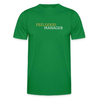 Chemise noire Feelgood manager - T-shirt sport Homme - vert - Devant - AI Model Male 178 dark (178cm)