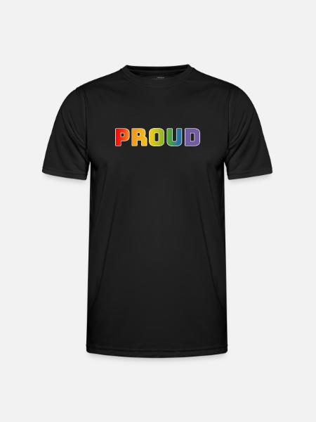 Rainbow proud white - Men's Functional T-Shirt - black