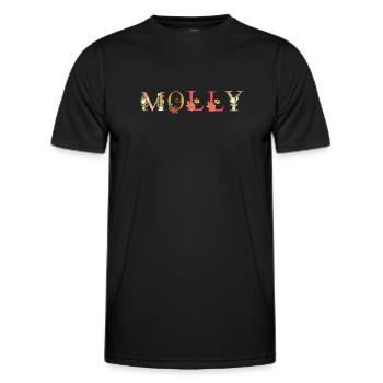 MOLLY name decorated with flowers - Men's Functional T-Shirt - black - Front - AI Model Male 178 dark (178cm)