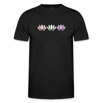 Lotus Flower Lotus Flowers Pastel Flower Blossom Yoga - Men's Functional T-Shirt - black - Front - AI Model Male 178 dark (178cm)
