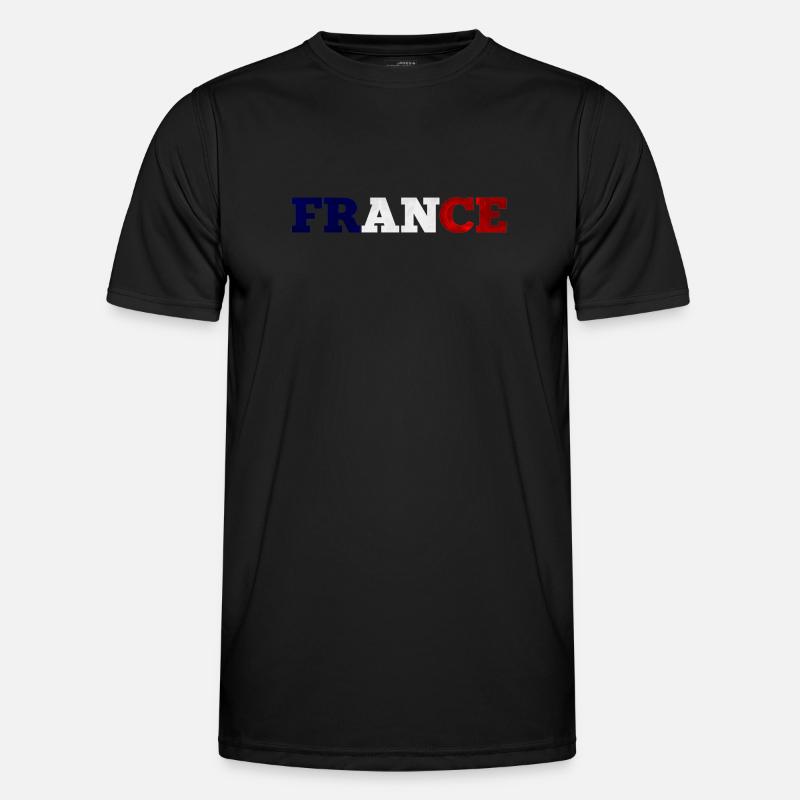Frankreich - Männer Funktions-T-Shirt - Schwarz