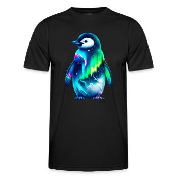 Manchot aurore boréale - T-shirt sport Homme - noir - Devant - AI Model Male 178 dark (178cm)