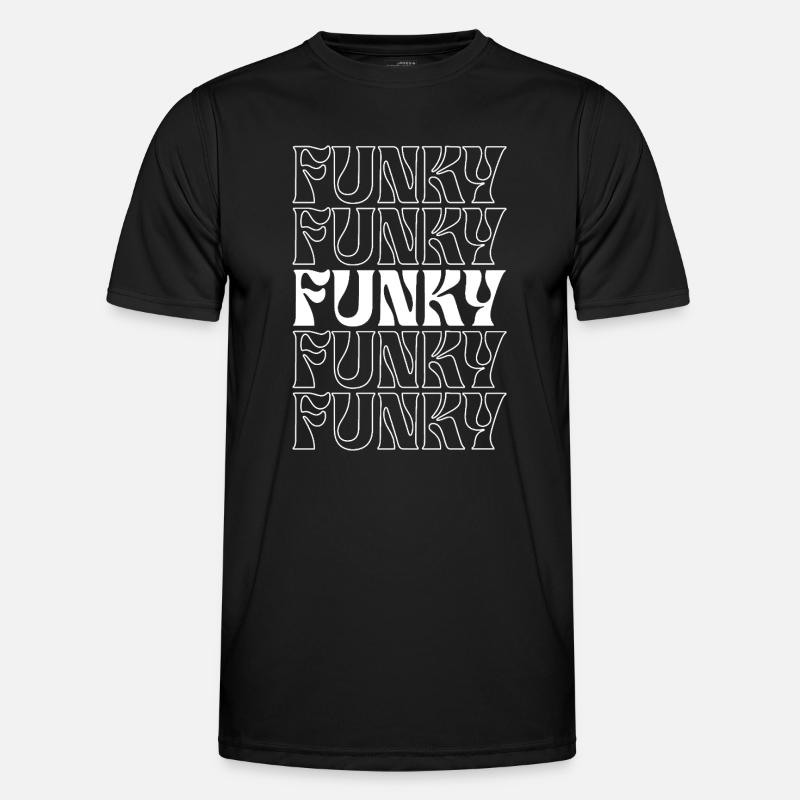 Funky Repeating Text Pattern - Men's Functional T-Shirt - black