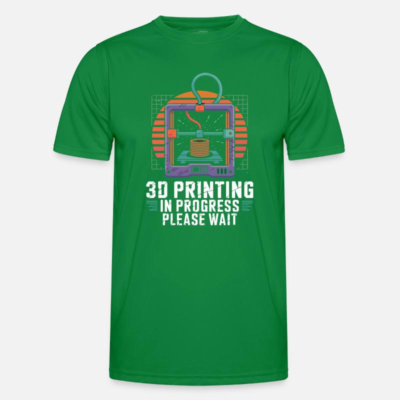  3D Printing In Progress Please Wait Lustiger 3D Männer Funktions-T-Shirt