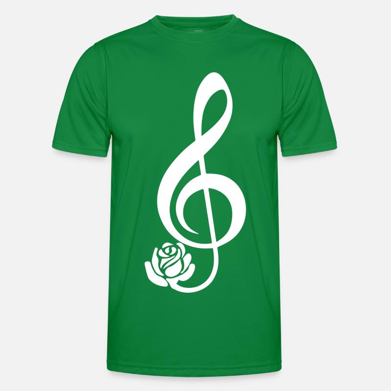 Clé de sol blanche en fleur T-shirt sport Homme