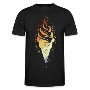 Cornet de crème glacée vintage - T-shirt sport Homme - noir - Devant - AI Model Male 178 dark (178cm)