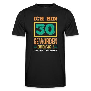 Cadeau amusant pour un 30e anniversaire - T-shirt sport Homme - noir - Devant - AI Model Male 178 dark (178cm)