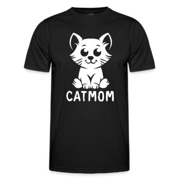 Mignon chat maman chat motif - T-shirt sport Homme - noir - Devant - AI Model Male 178 dark (178cm)