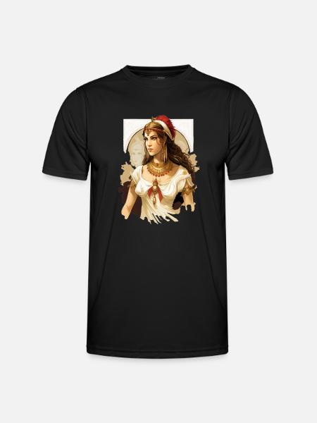 Antique Queen in Red Tiara - Men's Functional T-Shirt - black