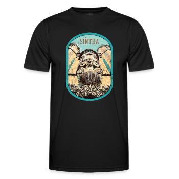 Illustration Eingang Pena Palace, Sintra, Portugal - Männer Funktions-T-Shirt - Schwarz - Vorne - AI Model Male 178 dark (178cm)