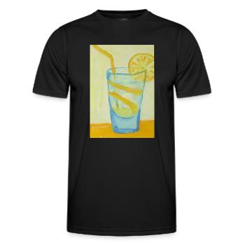 Zitronen Glas Cocktail - Männer Funktions-T-Shirt - Schwarz - Vorne - AI Model Male 178 dark (178cm)