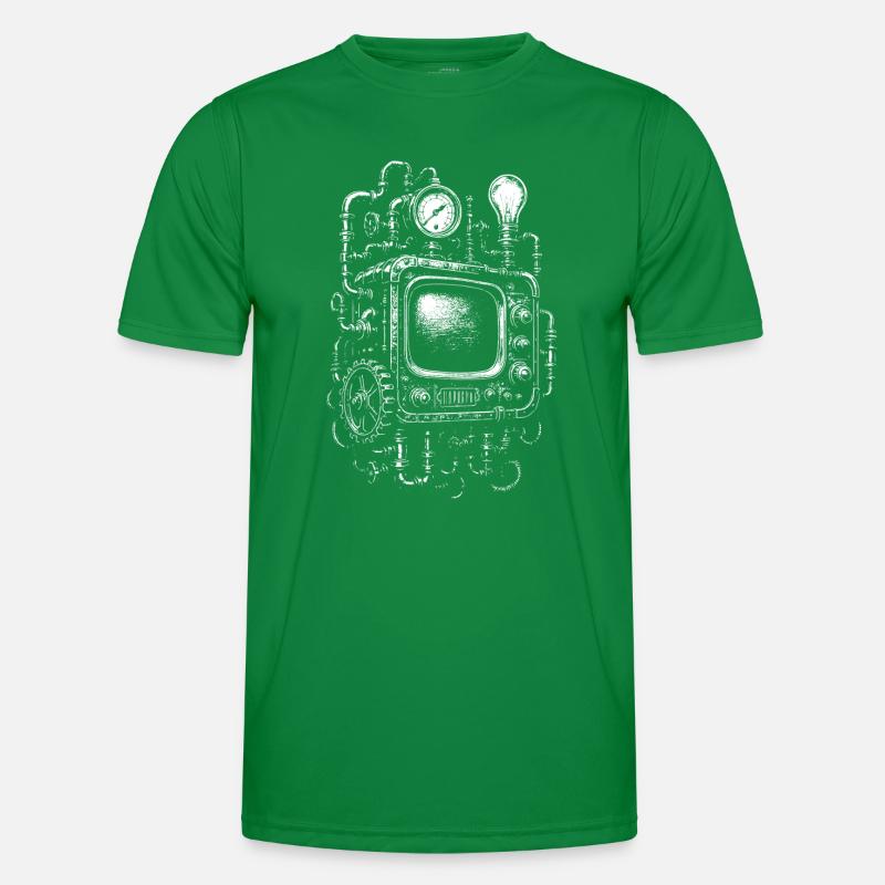 Steampunk-Fernseh-Engine Männer Funktions-T-Shirt