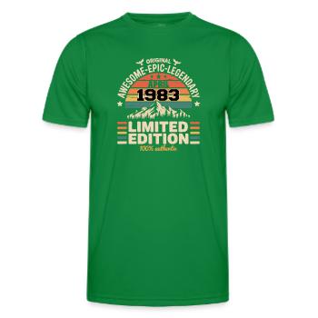 Jubiläumsjahrgang April 1983 - Männer Funktions-T-Shirt - Kelly Green - Vorne - AI Model Male 178 dark (178cm)