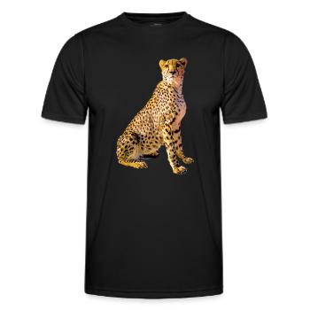 Gepardenporträt Goldene Flecken - Männer Funktions-T-Shirt - Schwarz - Vorne - AI Model Male 178 dark (178cm)