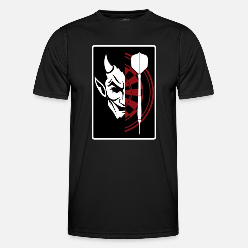Darts, Bullseye, Dartboard and devil. - Männer Funktions-T-Shirt - Schwarz