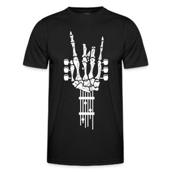 Rock Skeleton Hand Music Guitar - Men's Functional T-Shirt - black - Front - AI Model Male 178 dark (178cm)