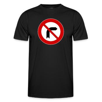 Fig-_27a_-_Divieto_di_svolta_a_destra_-_1959 - Men's Functional T-Shirt - black - Front - AI Model Male 178 dark (178cm)
