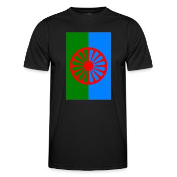 115552801 179234121 Roma flag 2 - Men's Functional T-Shirt - black - Front - AI Model Male 178 dark (178cm)