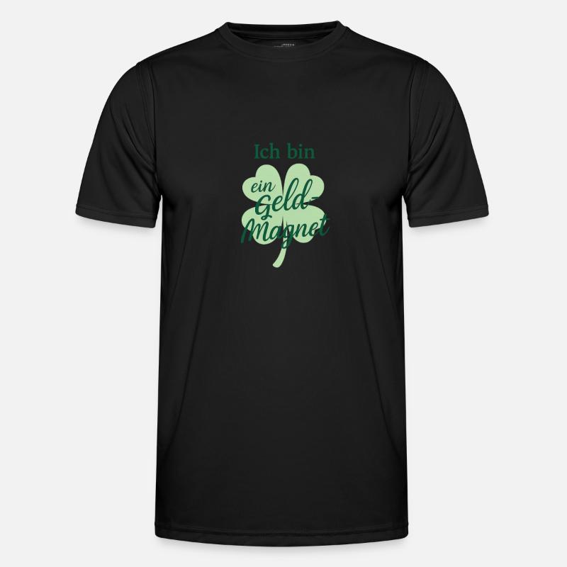 Ich bin ein Geld-Magnet 🍀 Affirmation - Männer Funktions-T-Shirt - Schwarz