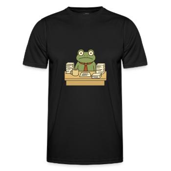 Business Frog - Men's Functional T-Shirt - black - Front - AI Model Male 178 dark (178cm)