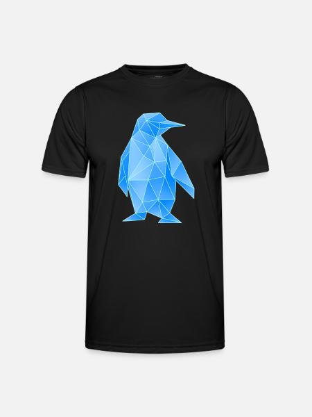 Diamond Penguin Geometric Design - Men's Functional T-Shirt - black