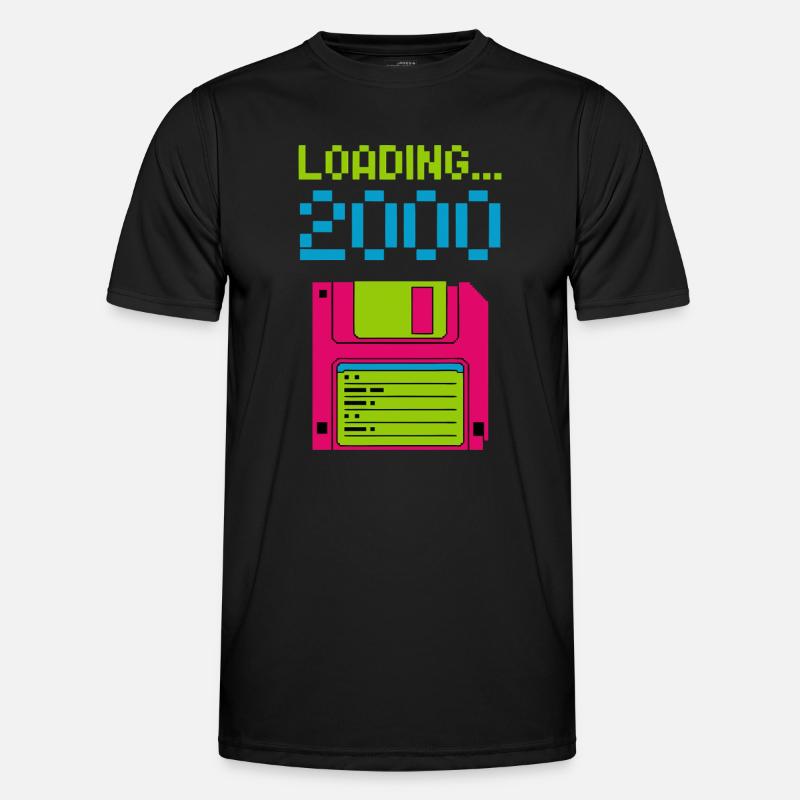 Loading 2000 Disketten-Design Retro Pixel Design - Männer Funktions-T-Shirt - Schwarz