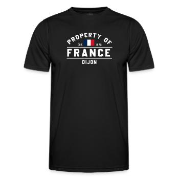 Französische Flagge Grafik Dijon Logo - Männer Funktions-T-Shirt - Schwarz - Vorne - AI Model Male 178 dark (178cm)