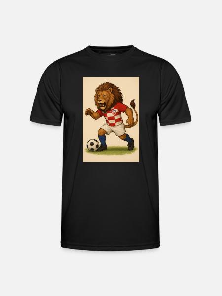 Lion in Croatia Football Jersey - Men's Functional T-Shirt - black
