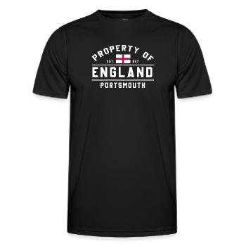 Portsmouth England Flag Motif - Men's Functional T-Shirt - black - Front - AI Model Male 178 dark (178cm)