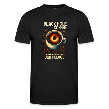 Black Hole Coffee Pixel Roast - Männer Funktions-T-Shirt - Schwarz - Vorne - AI Model Male 178 dark (178cm)
