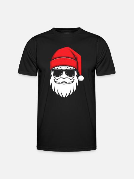 Cool Santa with beard and sunglasses - Men's Functional T-Shirt - black