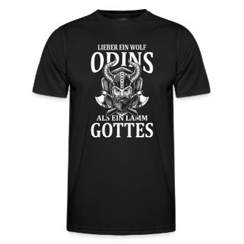 Lieber Ein Wolf Odins Als Ein Lamm Gottes Wikinger - Männer Funktions-T-Shirt - Schwarz - Vorne - AI Model Male 178 dark (178cm)