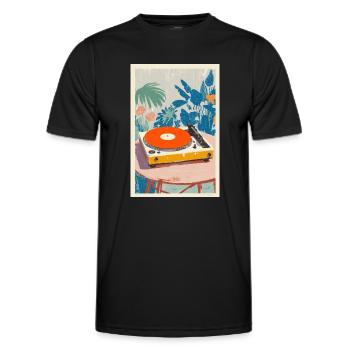 Tropical Turntable Vibe - T-shirt sport Homme - noir - Devant - AI Model Male 178 dark (178cm)