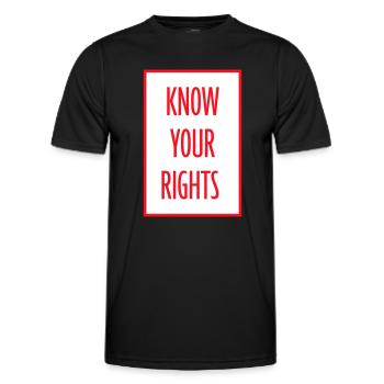 Know Your Rights Activism Justice Freedom - Men's Functional T-Shirt - black - Front - AI Model Male 178 dark (178cm)